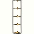 Corner Floor Lamp - Black MDF with LED Shelving - Image 1