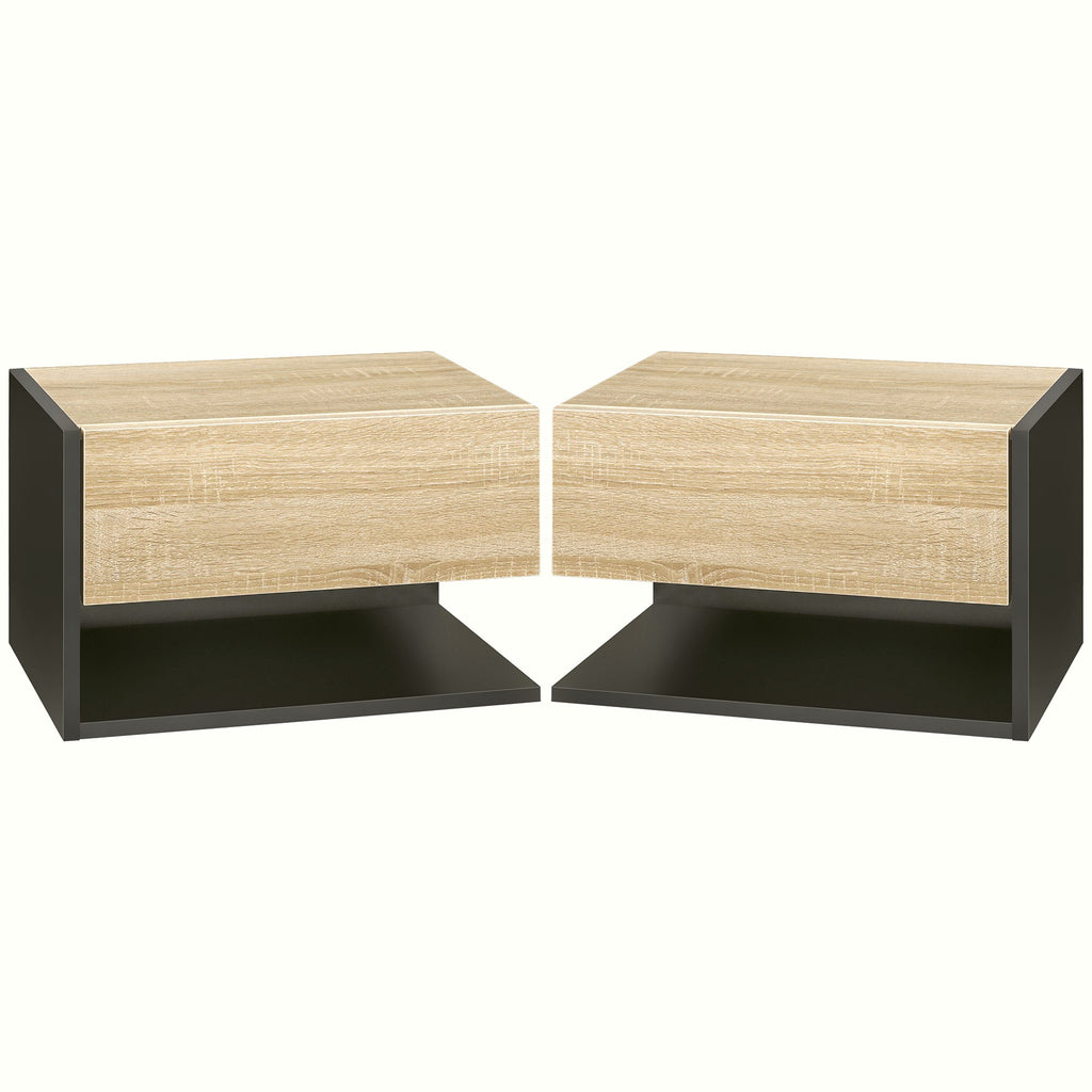Wall Mounted Bedside Tables - Oak Floating Nightstands - Image 1