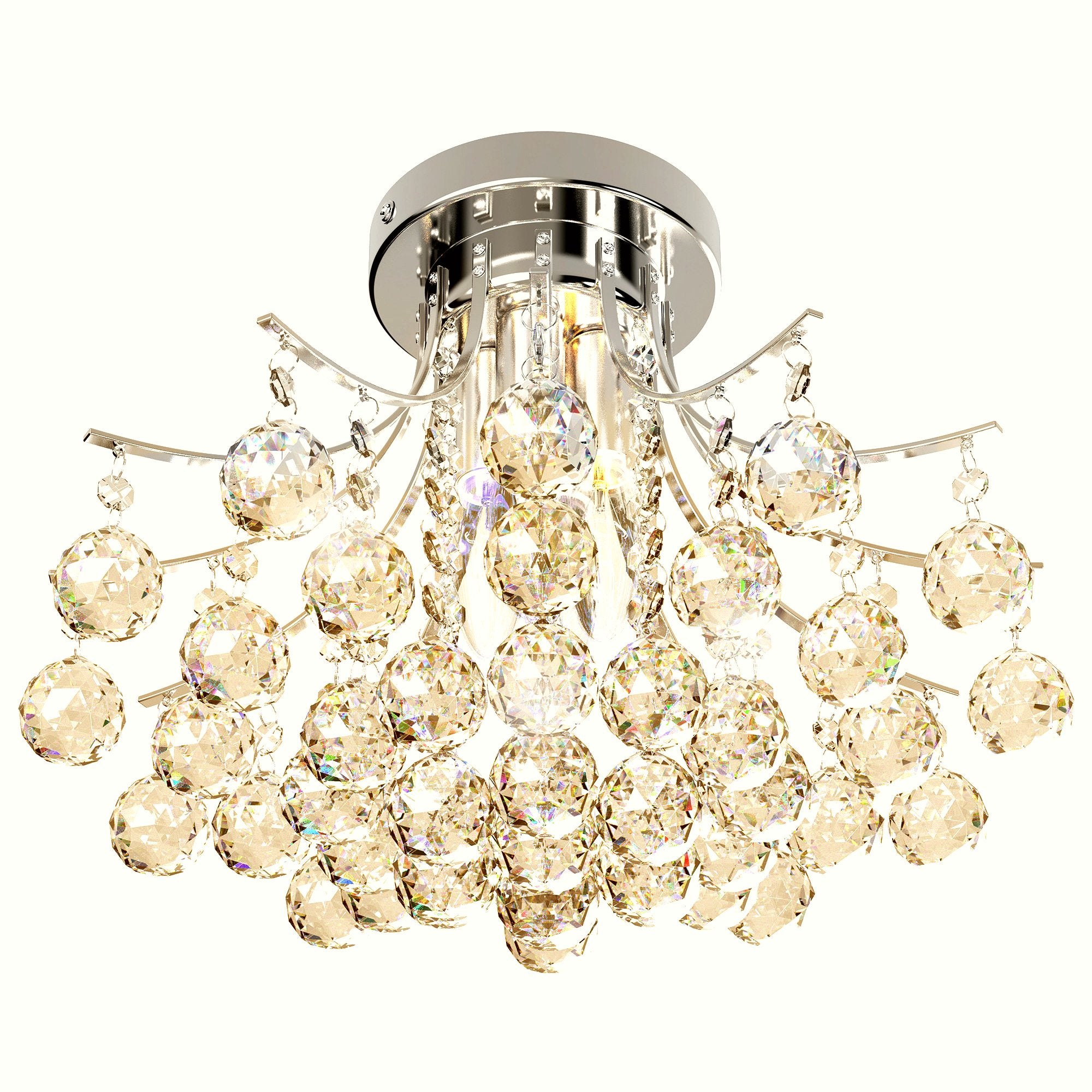 Crystal Chandelier - K9 Droplets with 3 Bulb Base - Image 1