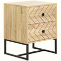 Zig Zag Bedside Table - Two-Drawer Wood Storage Unit - Image 1