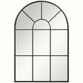 Arched Grid Mirror - White Metal Frame with Classic Design - Image 1