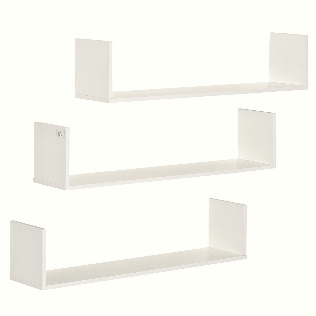 Wooden U-Shaped Floating Shelves - Minimalist Wall Storage - Image 1
