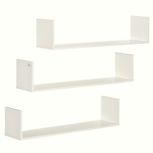 Wooden U-Shaped Floating Shelves - Minimalist Wall Storage - Image 1