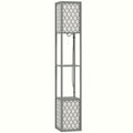 Floor Lamp with Shelves - Modern Light Grey Storage Lamp - Image 1