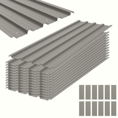 Steel Roof Panels - Light Grey Corrugated Industrial Grade - Image 1
