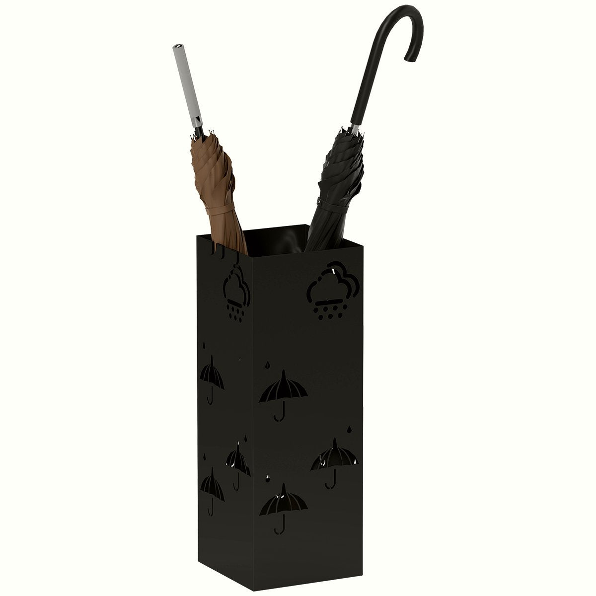 Metal Umbrella Stand, Square Umbrella Holder With Removable Drip Tray  - Image 1