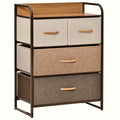 4-Drawer Storage Tower - Steel Frame with Wooden Accents - Image 1