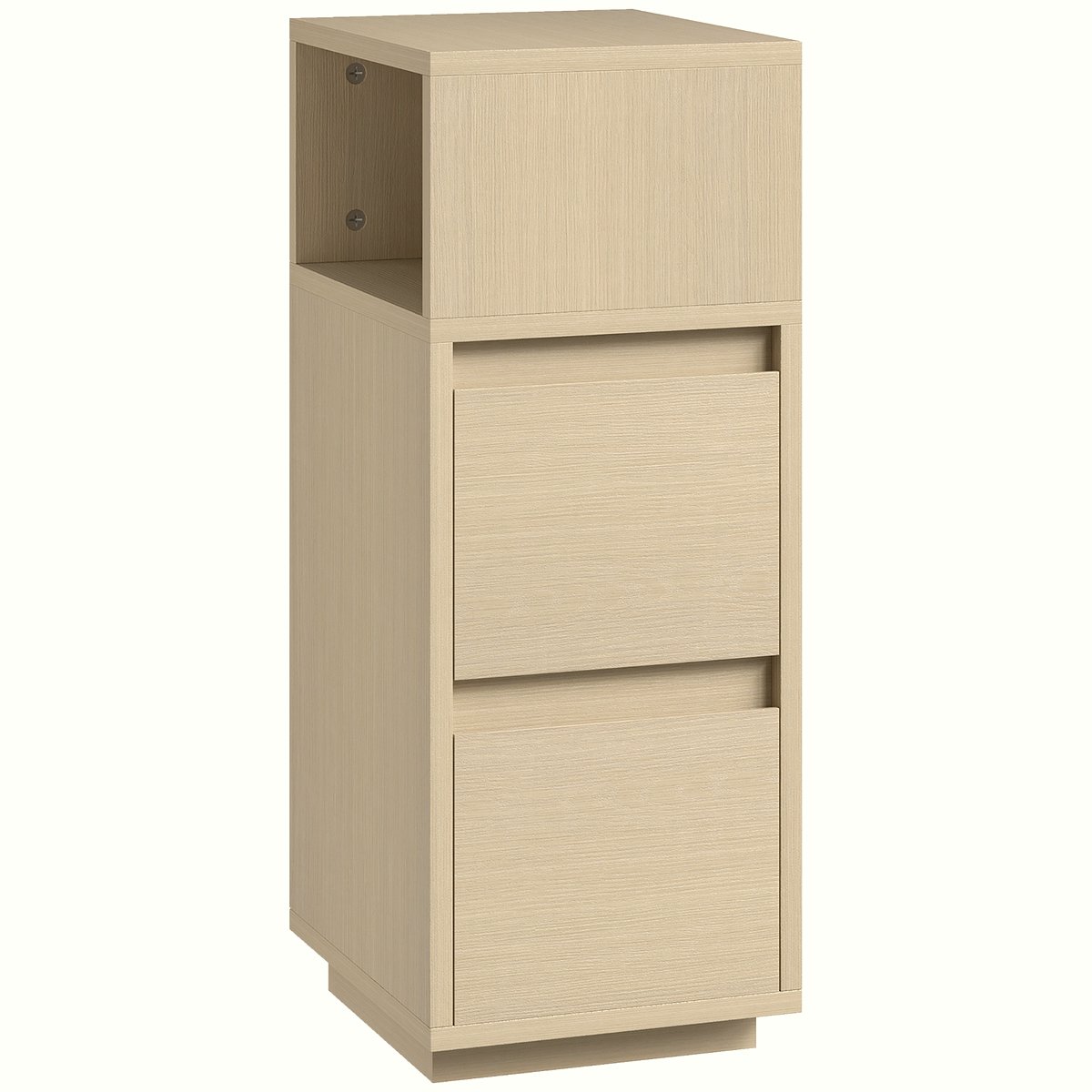 Slim Bedside Table - Natural Wood Storage Solution - Image 1