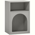 Bedside Table - Grey MDF with Arch Design - Image 1
