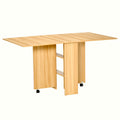 Drop Leaf Dining Table - Teak Foldable Space-Saver - Image 1