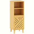 Bamboo Bathroom Cabinet - Slim Storage with Open Shelves - Image 1