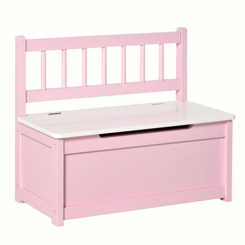 Kids Storage Bench - Wooden Toy Box with Safety Lid - Image 1