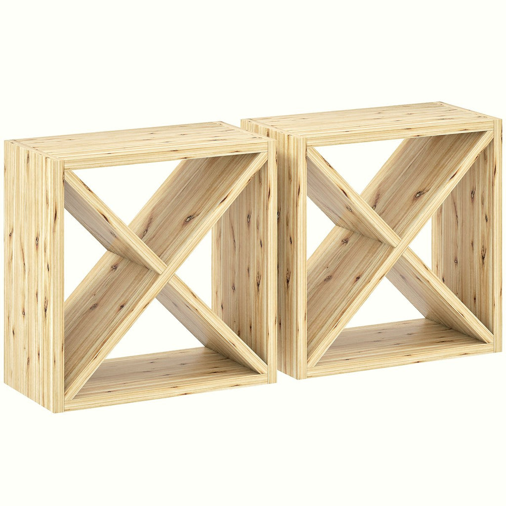 Wooden Wine Rack - X-Shaped Tabletop Storage for 24 Bottles - Image 1