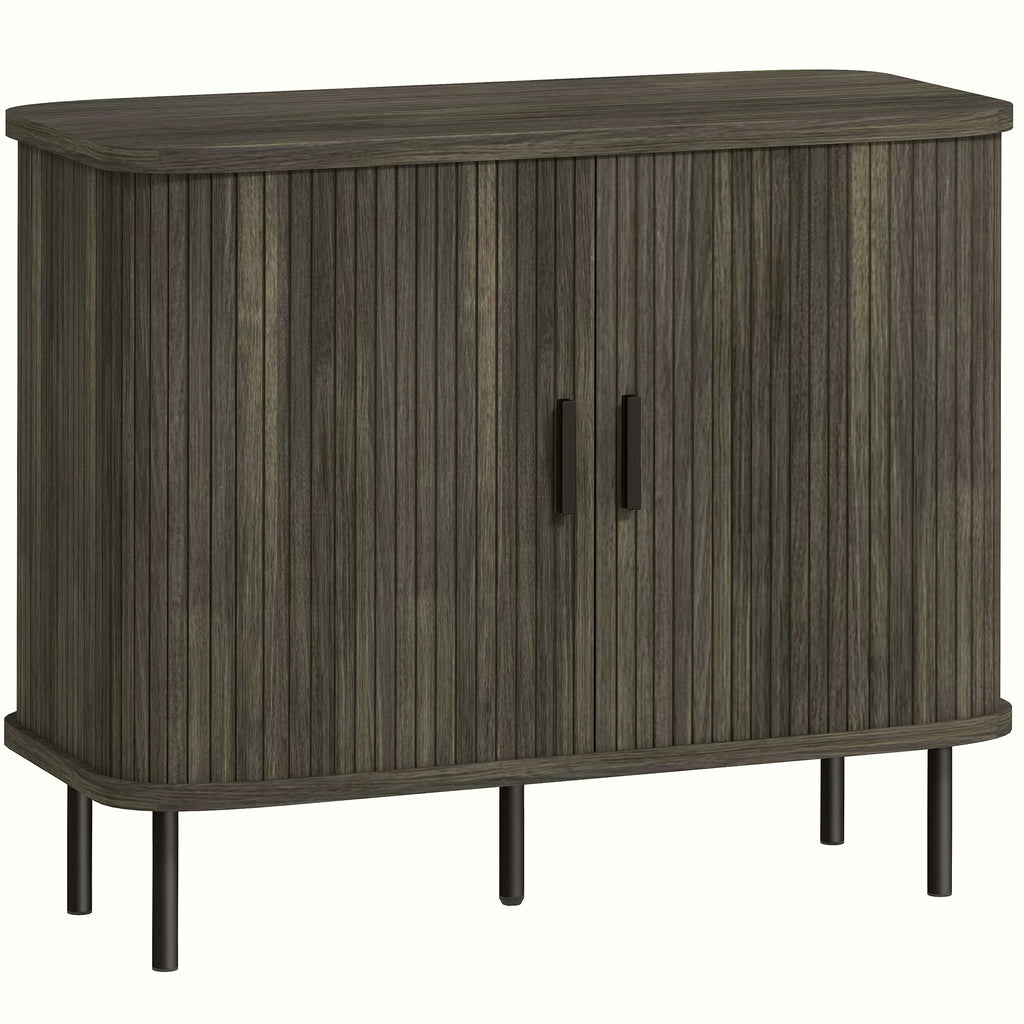 Oak Sideboard - Mid-Century Modern Sliding Tambour Doors - Image 1