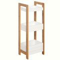 Bamboo Bathroom Rack - 3-Tier Narrow Space Storage Shelf - Image 1