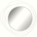 Abstract Metal Wire Wall Mirror - Silver Geometric Design - Image 1