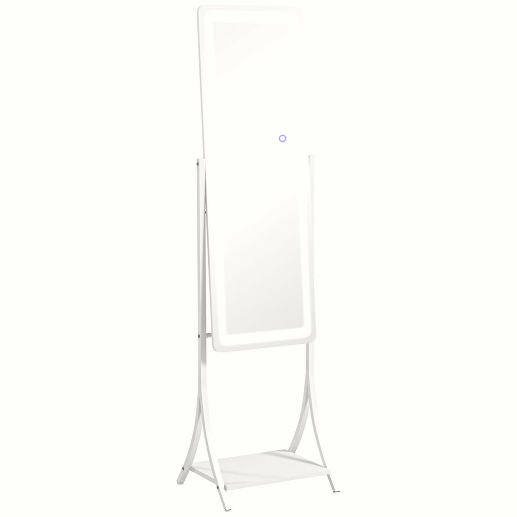 LED Dressing Mirror - Full Length with Storage Shelf - Image 1