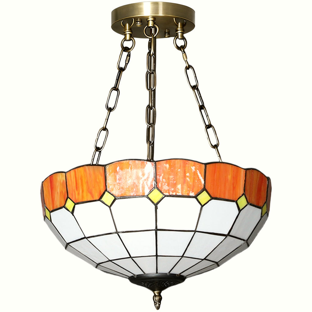 Tiffany Style Ceiling Light - Vintage Glass Chandelier - Image 1