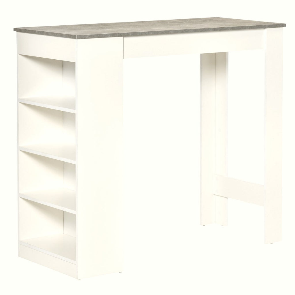 Bar Table - Grey Wood Storage Dining Surface - Image 1