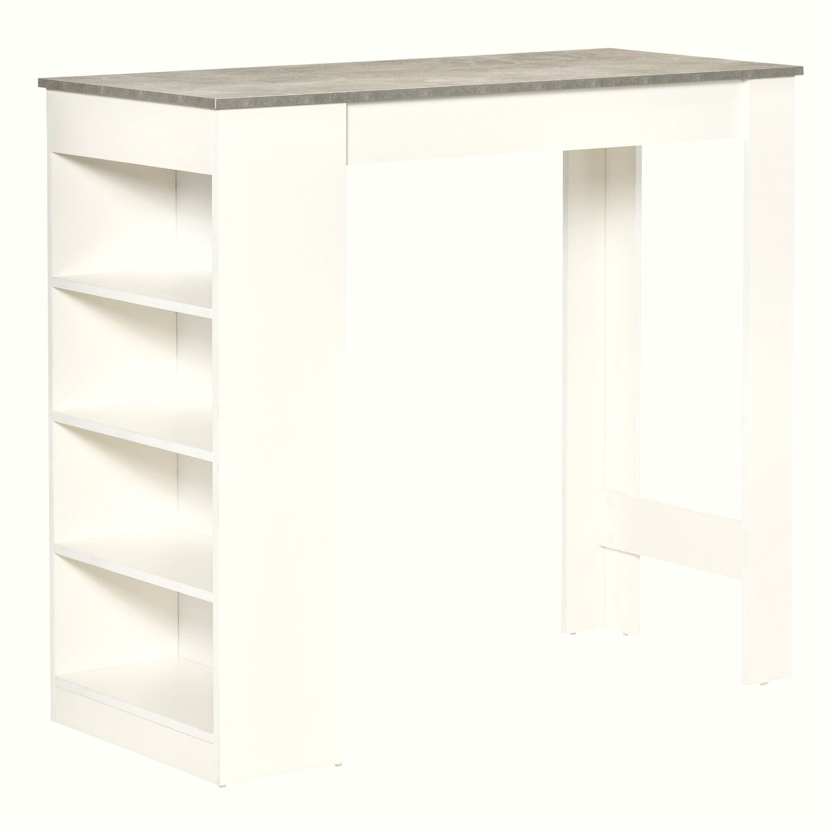 Bar Table - Grey Wood Storage Dining Surface - Image 1