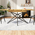 Walnut Extendable Dining Table - Black Star Legs - Image 1