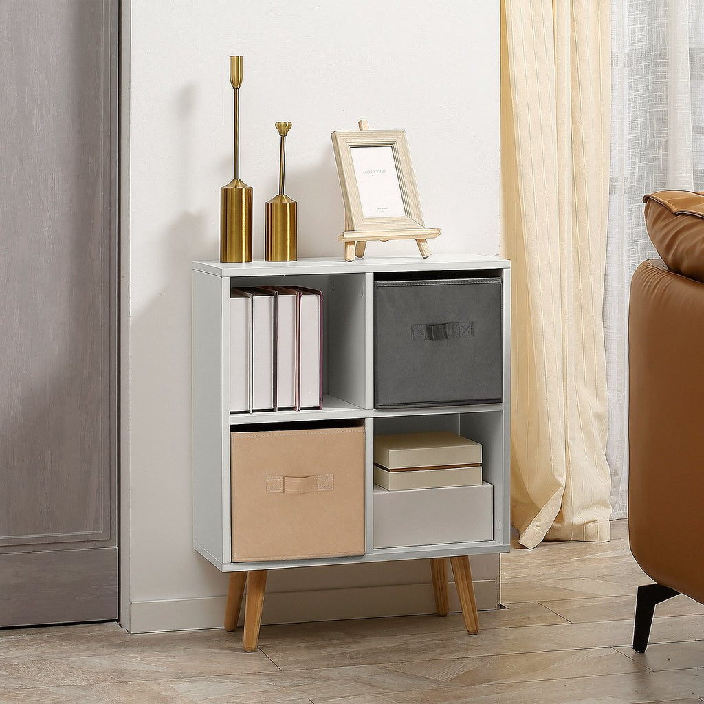 Storage Cube Unit - Wooden Frame with Fabric Drawers - Image 2