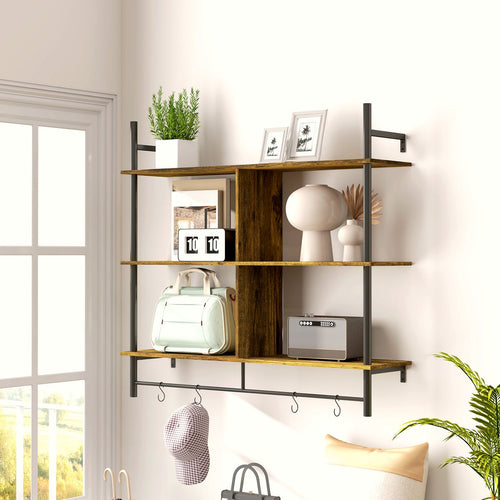 Three-Tier Floating Shelf - Industrial Steel Frame - Image 2