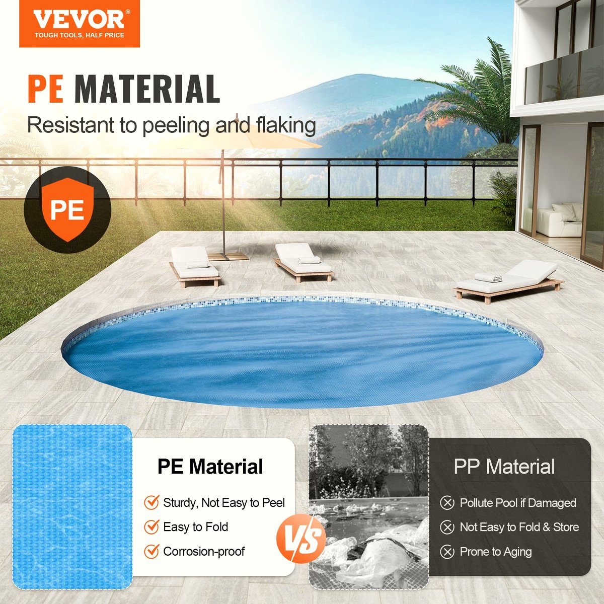 Solar Pool Cover - 15 Mil Blue Protective Blanket - Image 2