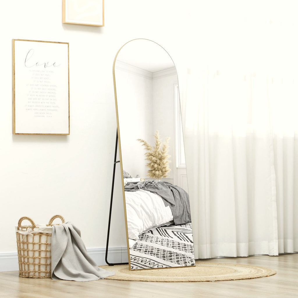 Full Length Mirror - Gold Tone Arched Design - Image 2