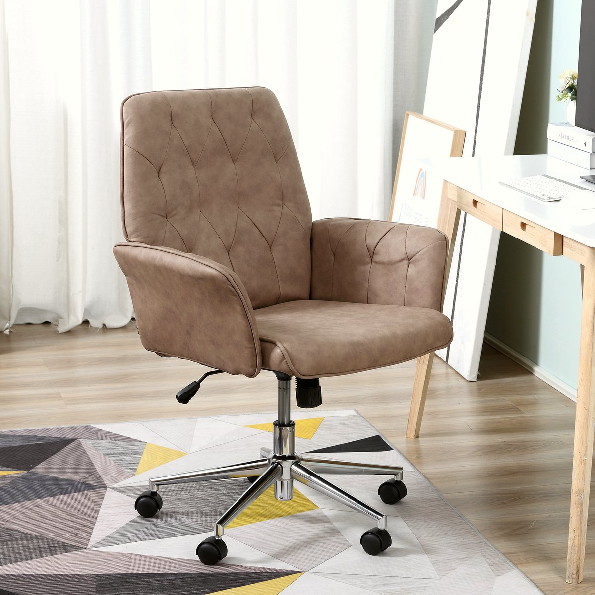 Office Chair - Microfibre Desk Seat with Adjustable Height - Image 2
