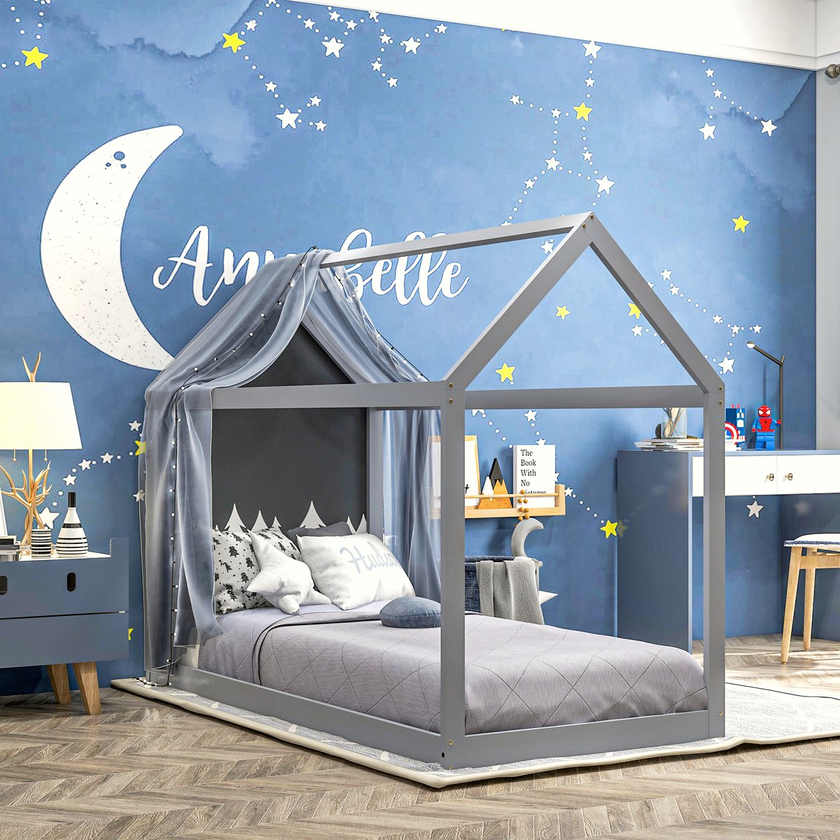 Pine Wood Single Bed Frame - Scandinavian House Design - Image 2