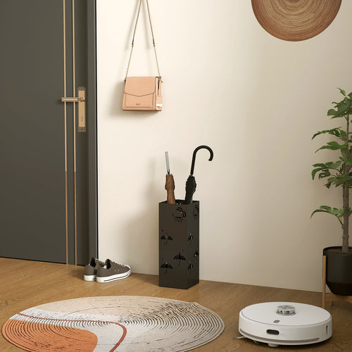 Metal Umbrella Stand, Square Umbrella Holder With Removable Drip Tray  - Image 2