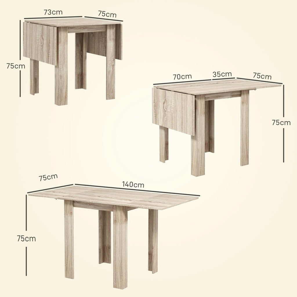 Drop Leaf Dining Table - Versatile Wood Effect Design - Image 3