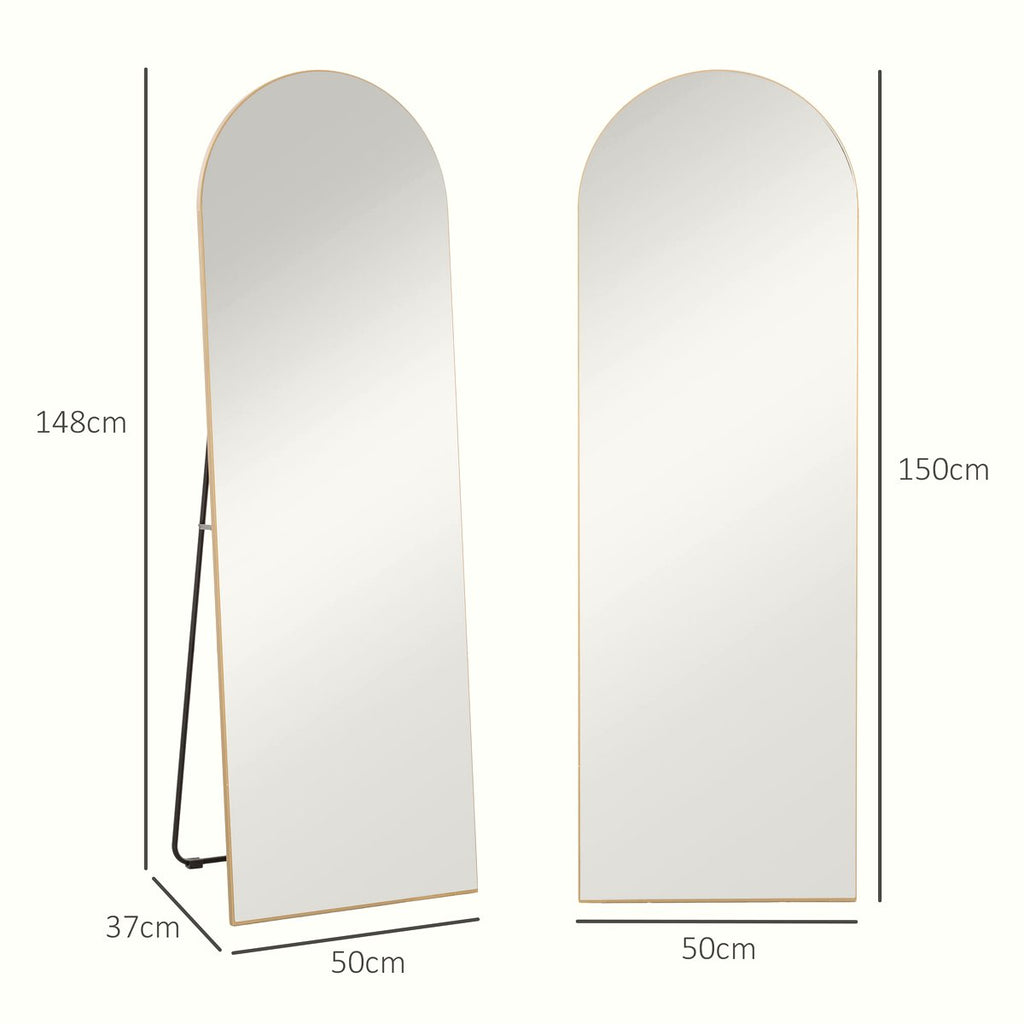 Full Length Mirror - Gold Tone Arched Design - Image 3