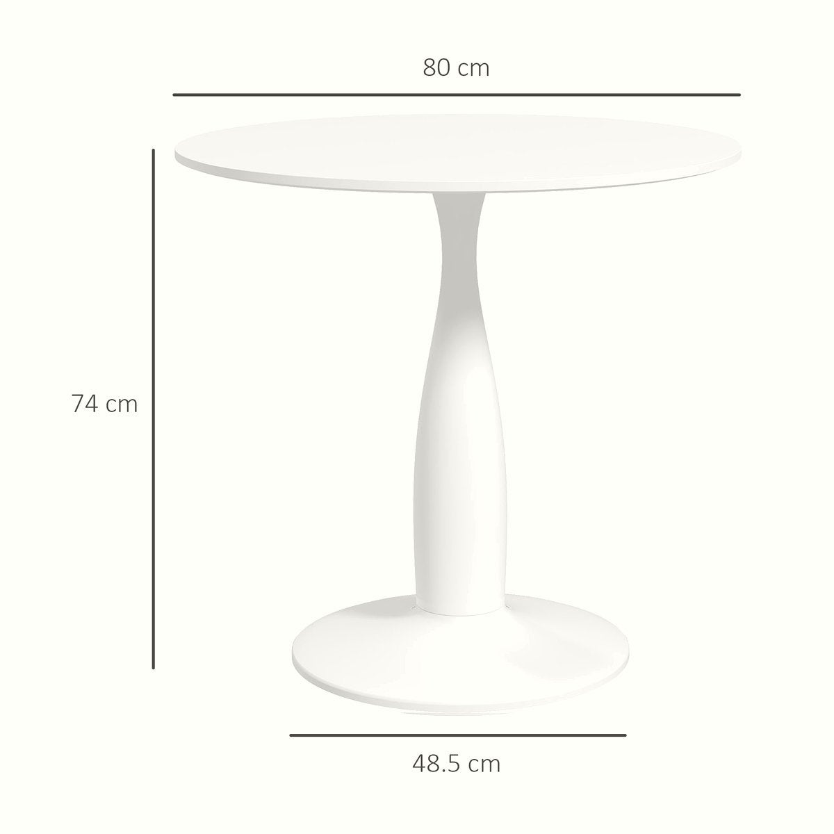 Round Dining Table - Steel Base with Non-Slip Feet - Image 3