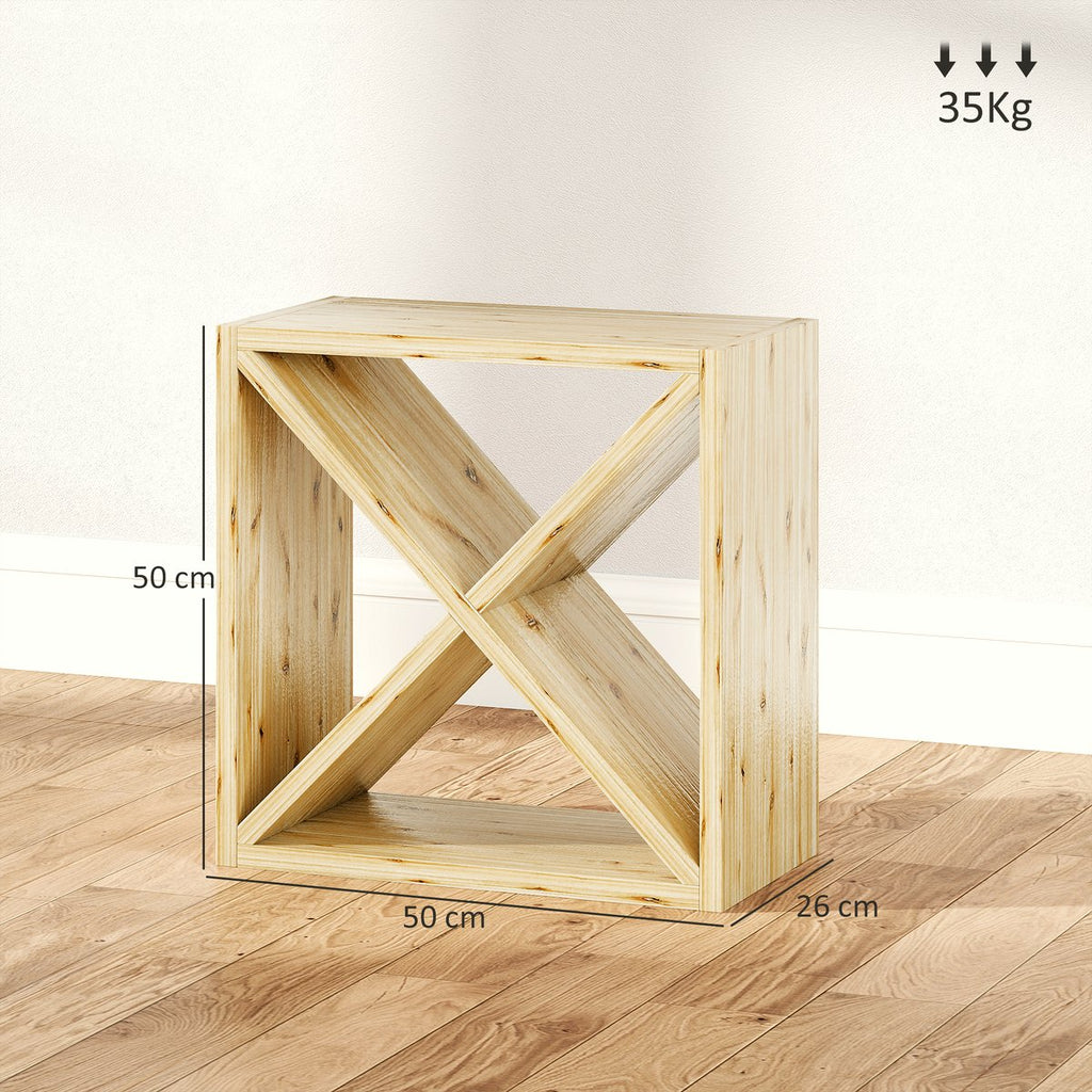 Wooden Wine Rack - X-Shaped Tabletop Storage for 24 Bottles - Image 3