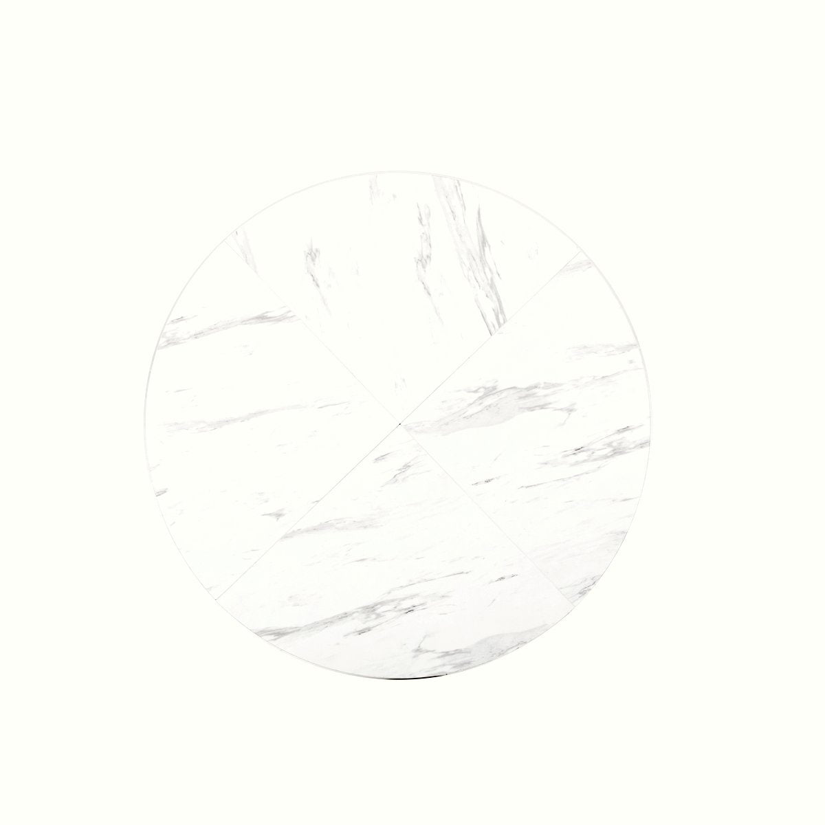 Modern Marble Kitchen Table - White MDF with Gold Legs - Image 3