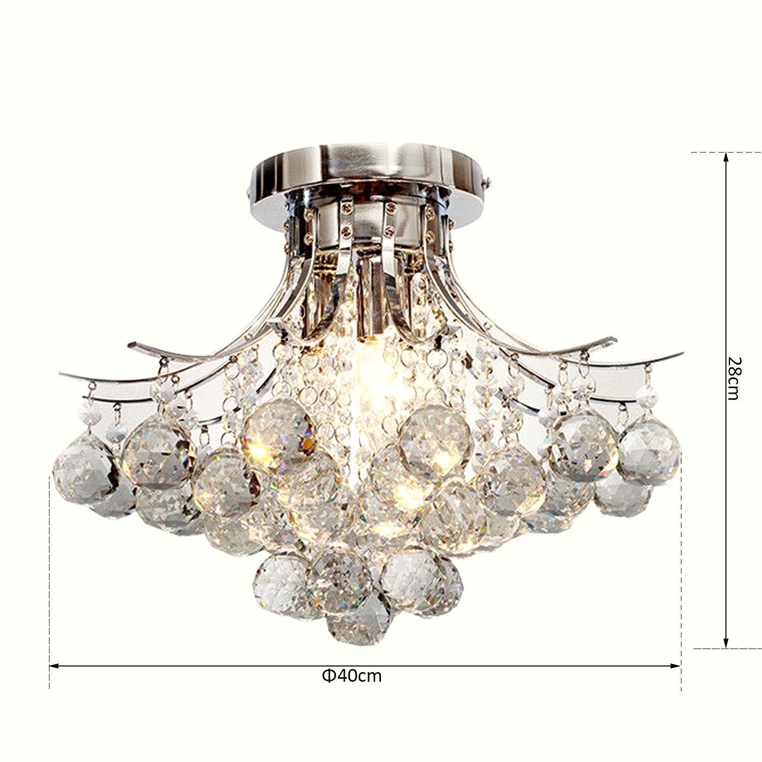 Crystal Chandelier - K9 Droplets with 3 Bulb Base - Image 3
