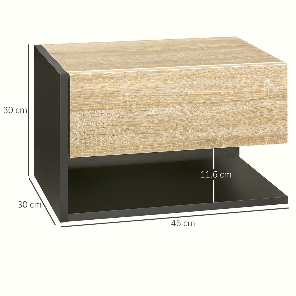 Wall Mounted Bedside Tables - Oak Floating Nightstands - Image 3