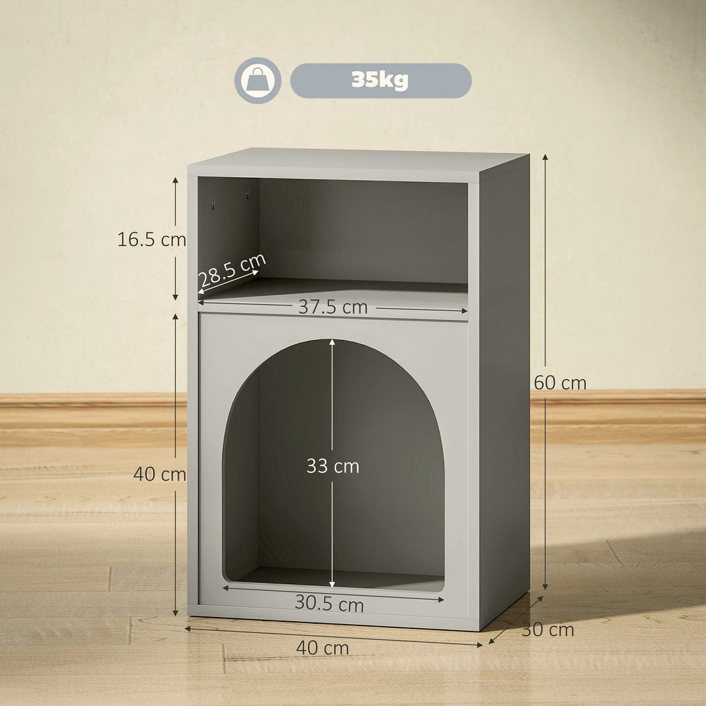 Bedside Table - Grey MDF with Arch Design - Image 3