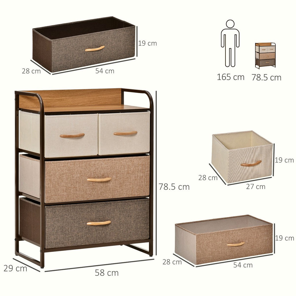 4-Drawer Storage Tower - Steel Frame with Wooden Accents - Image 3