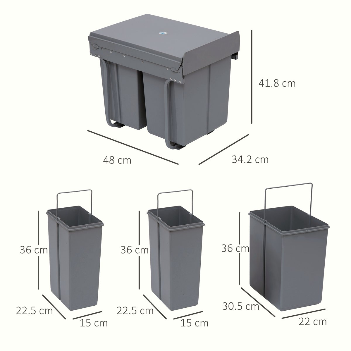 Kitchen Waste Bin - Soft Close Pull Out Recycling System - Image 3