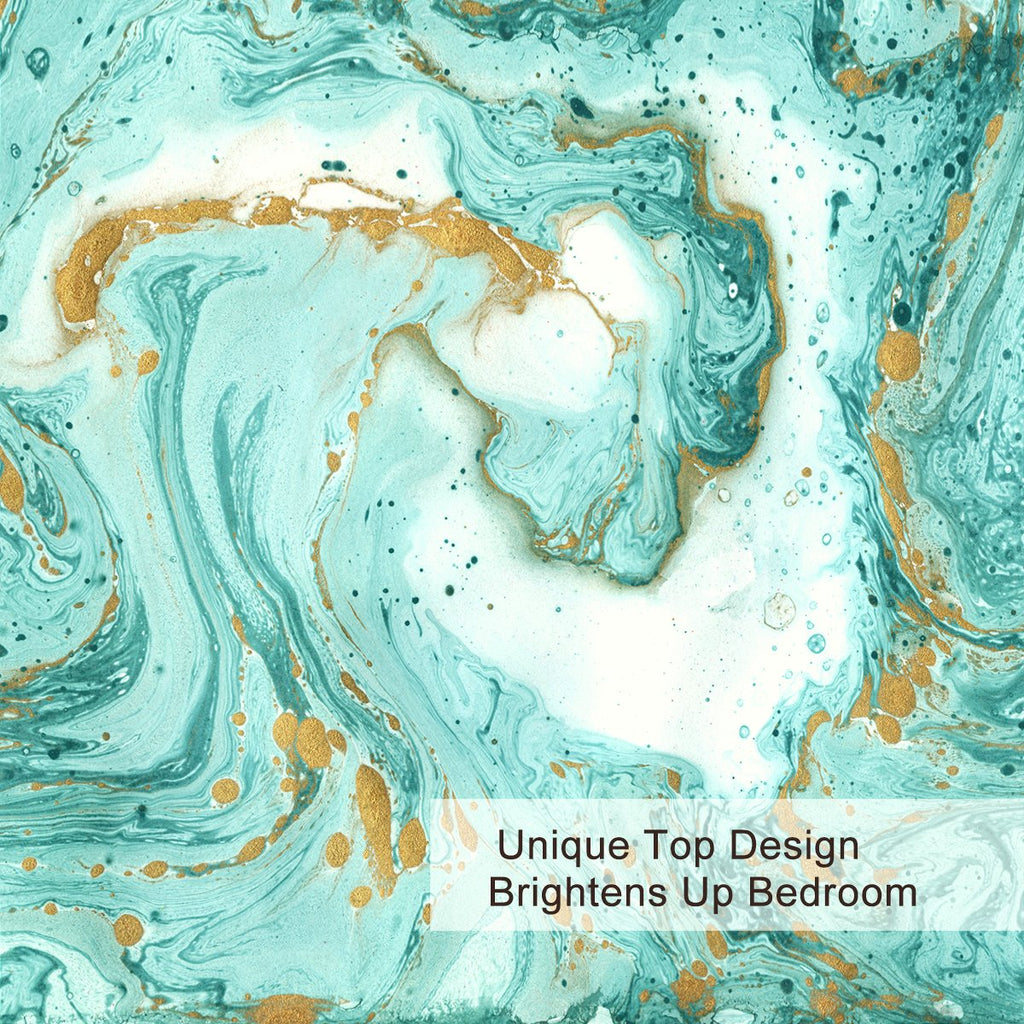 Mint Gold Marble Duvet Cover - Luxe Microfiber Bedding - Image 3