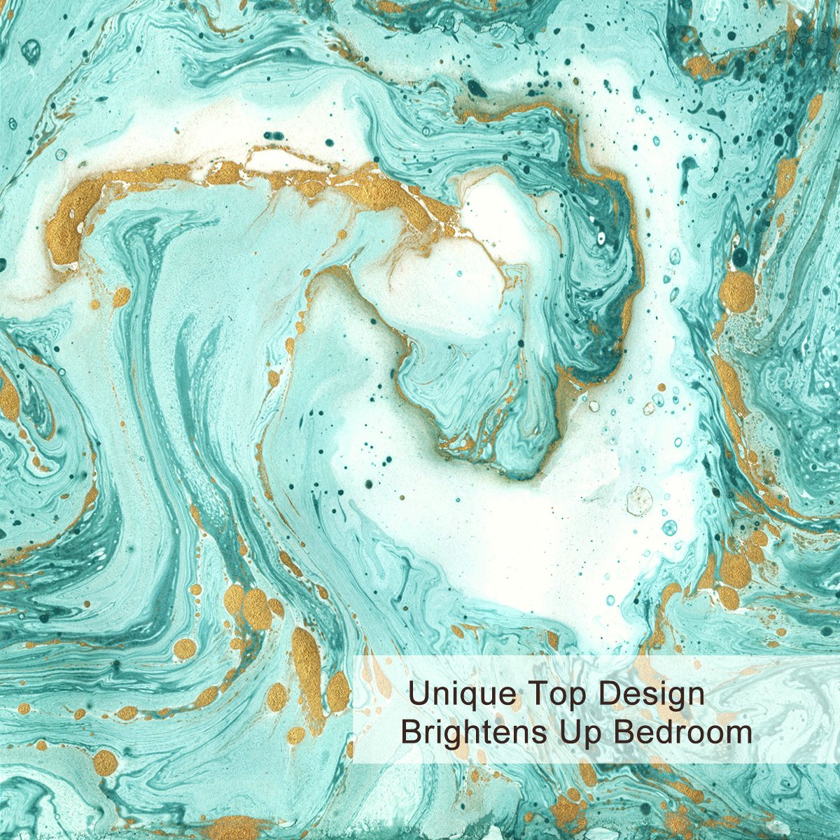 Mint Gold Marble Duvet Cover - Luxe Microfiber Bedding - Image 3