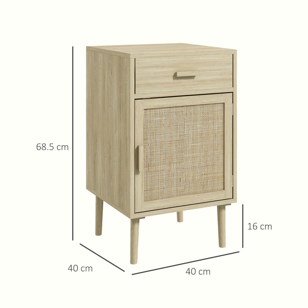 Rattan Side Tables - Natural Wood Storage Cabinet - Image 3