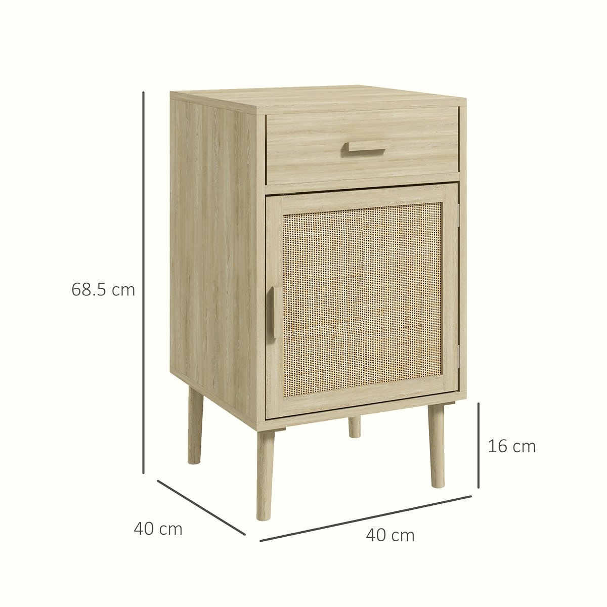 Rattan Side Tables - Natural Wood Storage Cabinet - Image 3