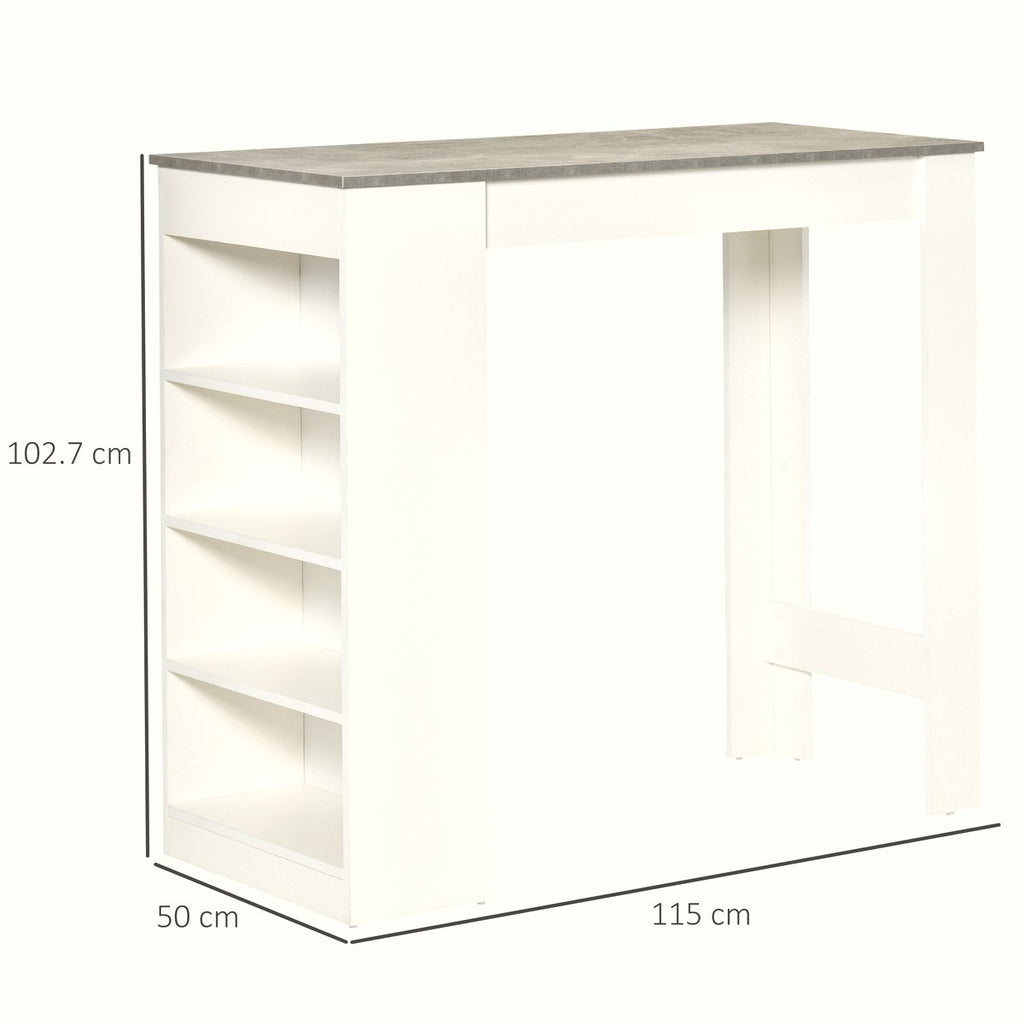 Bar Table - Grey Wood Storage Dining Surface - Image 3