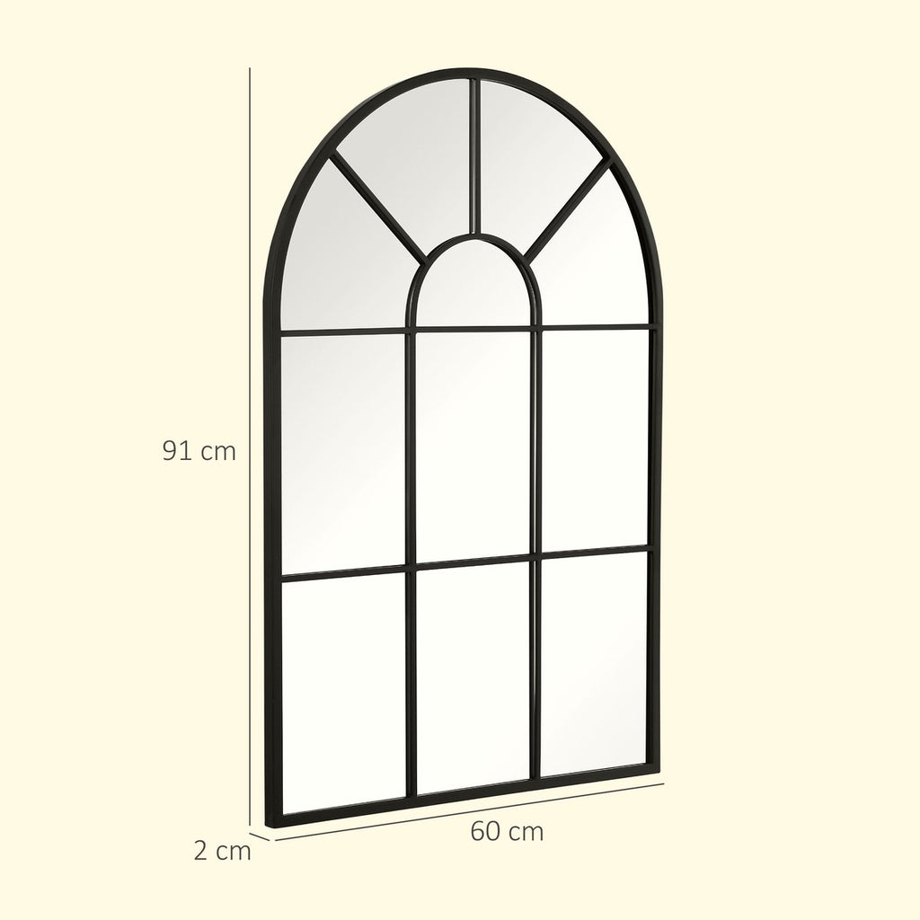 Arched Grid Mirror - White Metal Frame with Classic Design - Image 3