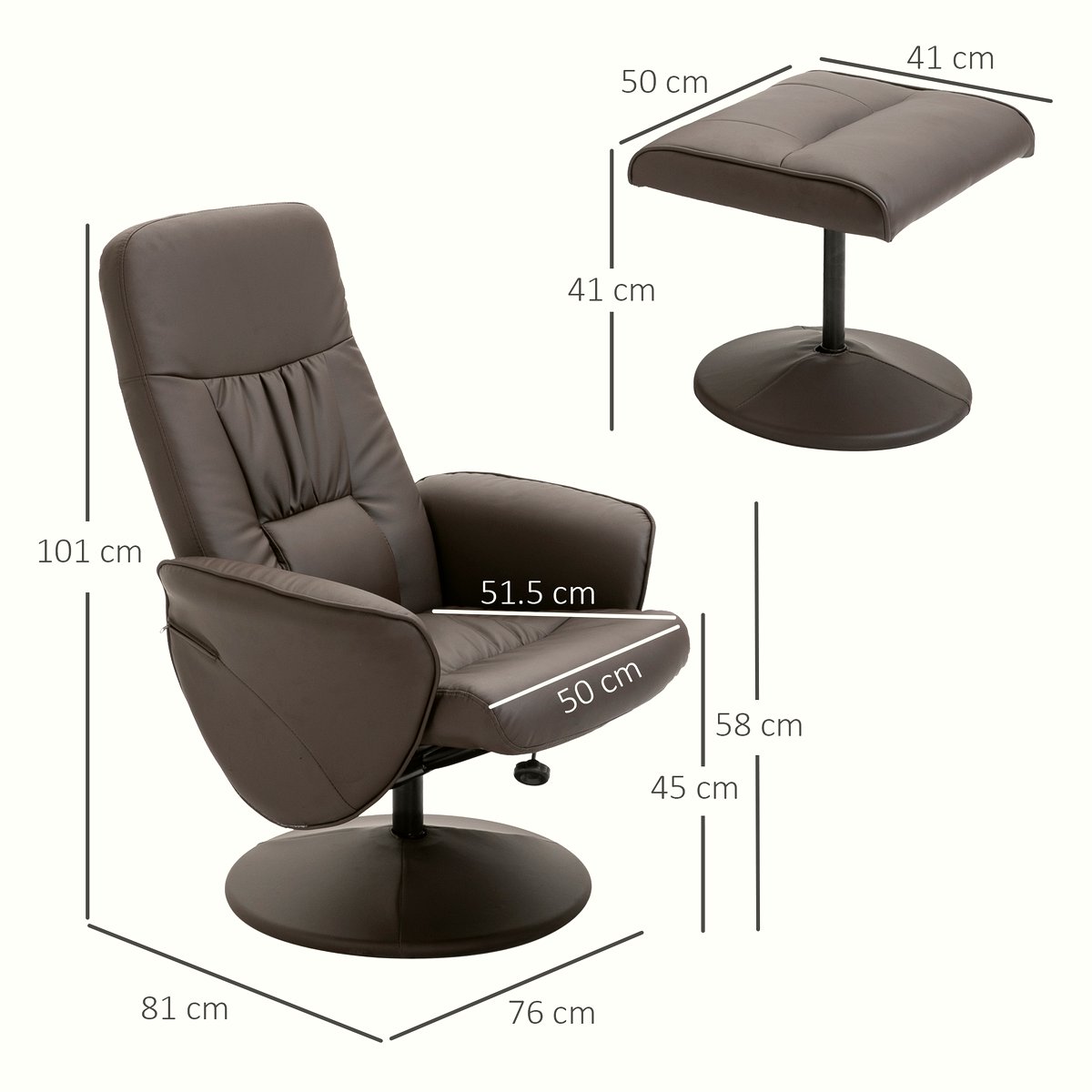 Leather Recliner Chair - High Back Comfort Armchair - Image 3