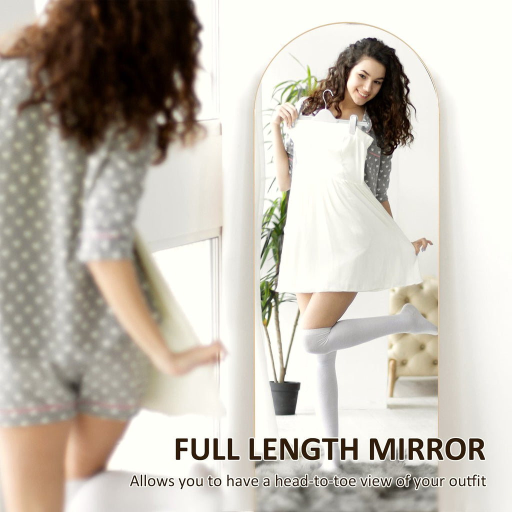 Full Length Mirror - Gold Tone Arched Design - Image 4